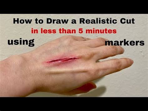 how to draw realistic cuts